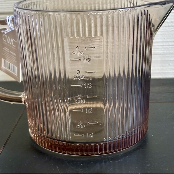 CWC Cook With Color Glass Measuring Cup 33oz ~ 4 Cups Brown Ribbed NEW - Picture 5 of 11